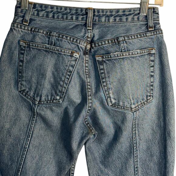 Reformation Seamed Jean Celtic Wash Size 27 High Rise Raw Hem - Picture 5 of 9